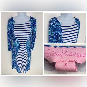 Lilly Pulitzer Moon Jellies Stripe Nila Dress‎ Size Small Nautical Knee Length